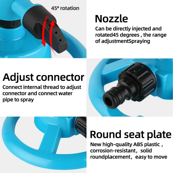 360 Degree Automatic Rotating Garden Lawn Water Sprinklers System Quick Coupling Lawn Rotating Nozzle Garden Irrigation Supplies - Image 6