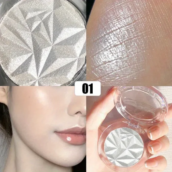 2 Colors Diamond Highlighter Powder Palette Glitter Face Contour Brighten Makeup Shimmer Ultra-concentrated Illuminate Cosmetic - Image 3