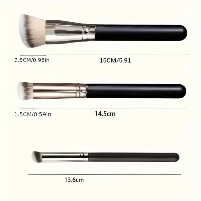 1/3pcsMakeup Brush Set, Concealer and Foundation Makeup Brush- Nylon Bristlefor All Skin Types, ABS HandleConvenient Travel Size - Image 6