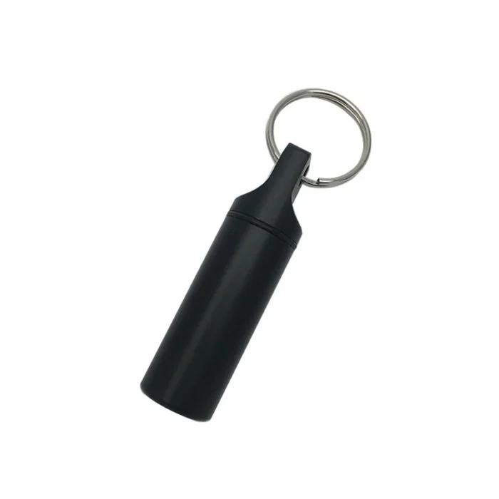 Aluminum Waterproof Pill Box Cases with Sealed Storage, Flat Head, Round Alloy Cartridge and Keychain for Vitamin Fish Oils - Image 5