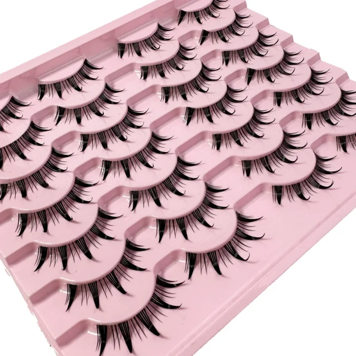New 14/10/7/5Pairs Manga Lashes Natural Eyelashes Soft Cross Wispy Clear Band False Eyelashes Doll Eyes Lashes Cosplay Extension - Image 4