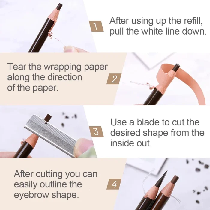 5pcs Professional Microblading Pencil Permanent Eyebrow Pencil Tattoo Waterproof Art Tint Makeup Eye Brow Pen Enhancers Cosmetic - Image 5