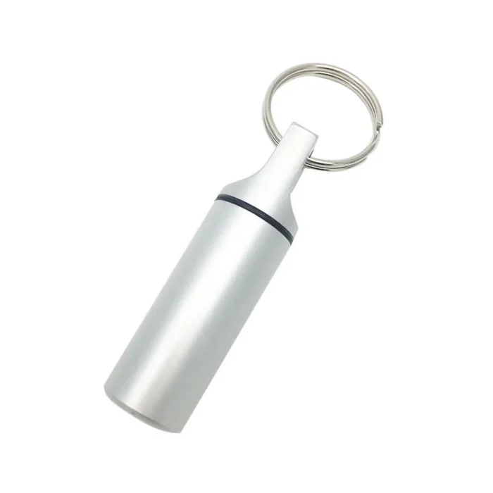 Aluminum Waterproof Pill Box Cases with Sealed Storage, Flat Head, Round Alloy Cartridge and Keychain for Vitamin Fish Oils - Image 4