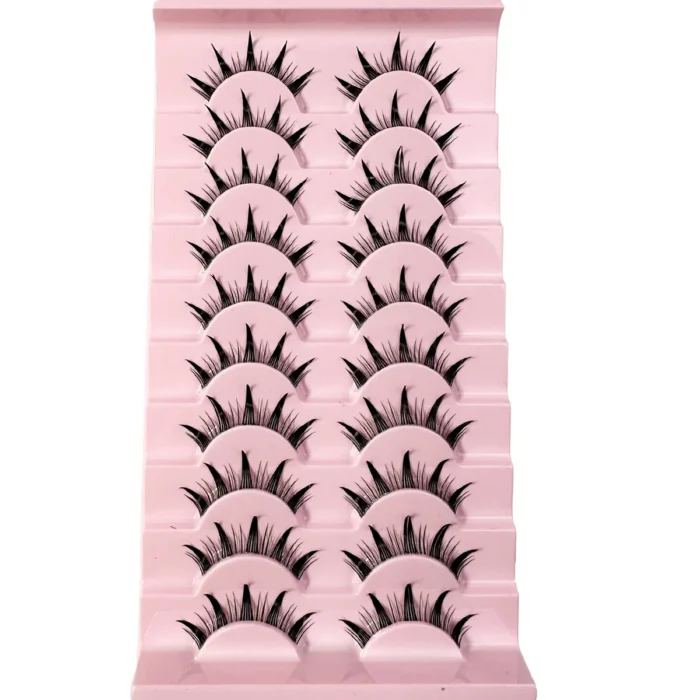 New 14/10/7/5Pairs Manga Lashes Natural Eyelashes Soft Cross Wispy Clear Band False Eyelashes Doll Eyes Lashes Cosplay Extension - Image 6