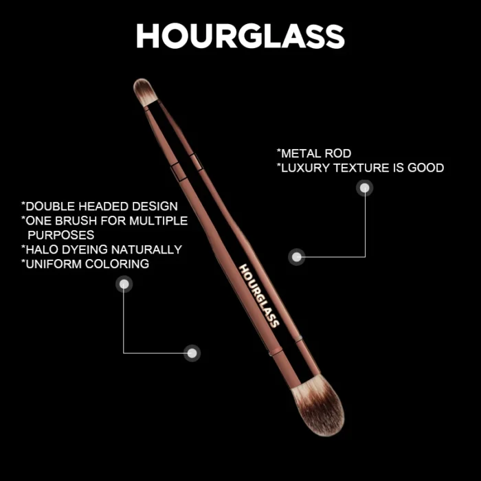 Hourglass Makeup Brush- No.28 Double Head Retractable Multifunctional Makeup Brush Concealer Highlight Face Makeup Brush - Image 3