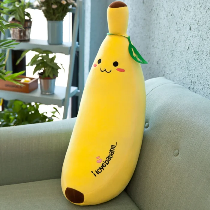 Fruit Soft Plushies Pillow Large Realistic Banana Pillow With Stretch Crystal Cotton Plush New Year Valentine's Day Gift Cushion - Image 2