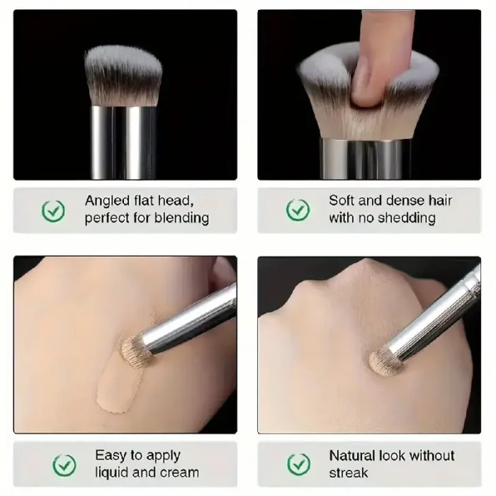 1/3pcsMakeup Brush Set, Concealer and Foundation Makeup Brush- Nylon Bristlefor All Skin Types, ABS HandleConvenient Travel Size - Image 5