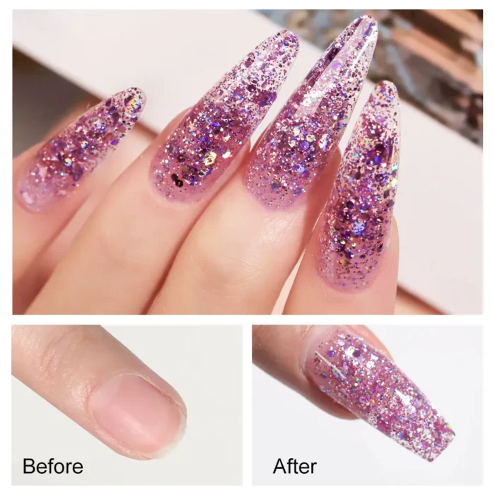 LIMEGIRL 30ml Nail Extension Gel Glitter Soak Off Nail Acrylic Crystal Build Poly UV Gel for Nails Quick Extension Manicure Glue - Image 5
