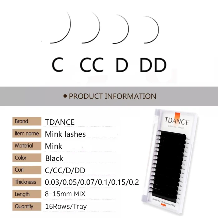 TDANCE Classic Eyelash Extension 16 Rows Soft Faux Mink Lashes Russian Volume Makeup Eyelashes Professionals Individual Eye Lash - Image 6