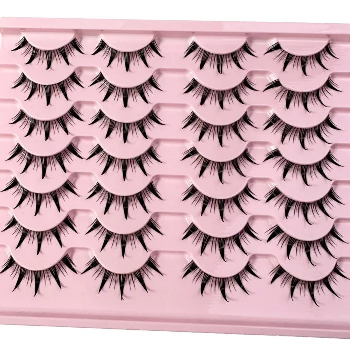 New 14/10/7/5Pairs Manga Lashes Natural Eyelashes Soft Cross Wispy Clear Band False Eyelashes Doll Eyes Lashes Cosplay Extension - Image 2