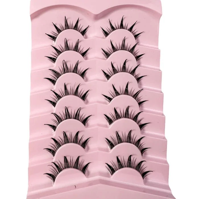 New 14/10/7/5Pairs Manga Lashes Natural Eyelashes Soft Cross Wispy Clear Band False Eyelashes Doll Eyes Lashes Cosplay Extension - Image 5